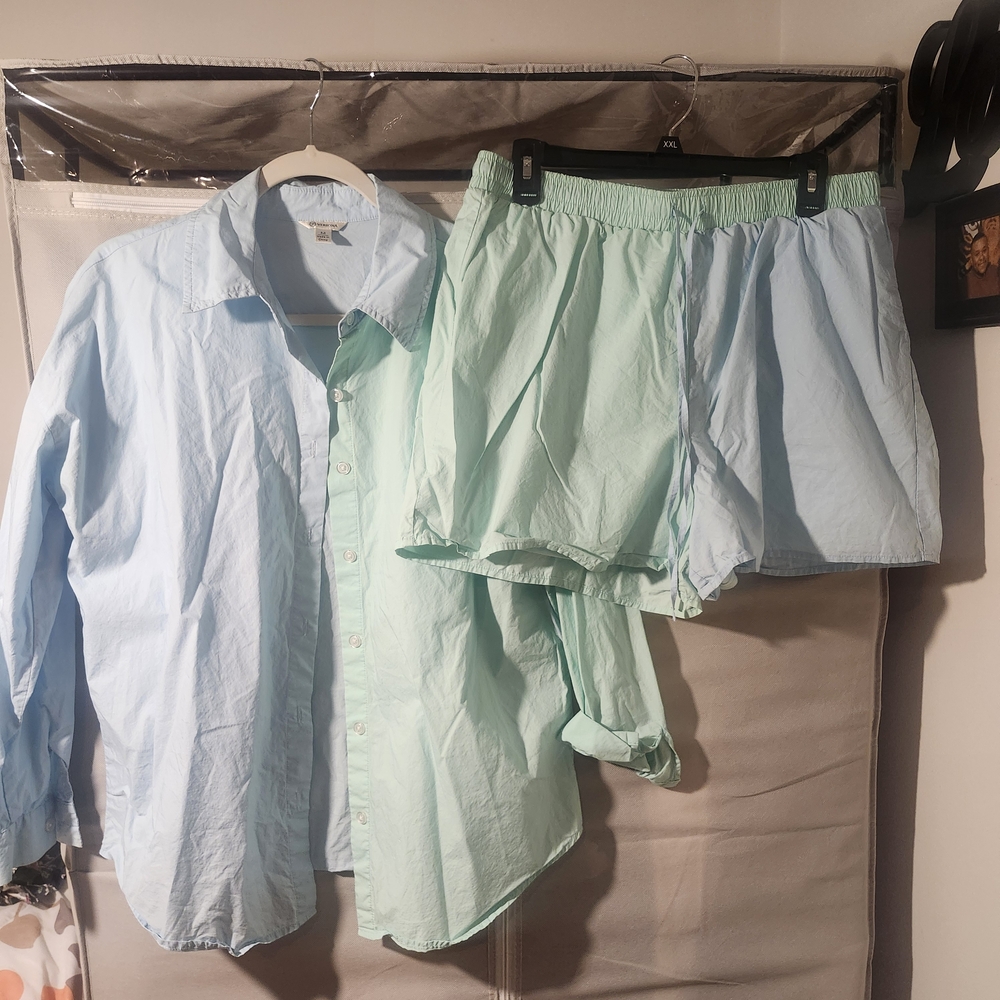 Versona Light Blue & Mint Casual 2 Piece Set